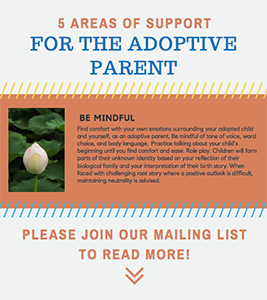5 Areas of Support for the Adoptive Parent infographic